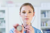 Portrait of doctor with stethoscope — Stock Photo
