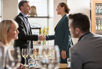 Businessmen and businesswomen at lunch — Stock Photo