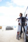 Кайт-серфер в гидрокостюме — стоковое фото