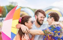 Friends at festival together — Stock Photo