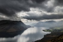 Storm clouds over Ullswater lake — Stock Photo