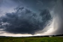 Rotating thunderstorm over rural area — Stock Photo