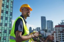 Construction worker outdoors — Stock Photo