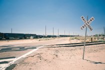 View of Railroad crossing — Stock Photo