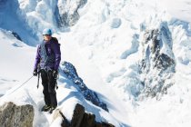 Femme alpiniste — Photo de stock