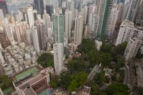 Blick von Wolkenkratzern am Hongkong — Stockfoto