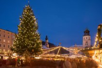 Christmas tree on market of Salzburg — Stock Photo