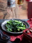 Broccoli in oyster sauce — Stock Photo