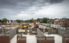 Brick walls on construction site — Stock Photo