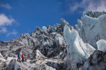 Senderistas admirando el paisaje glaciar - foto de stock
