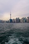 Toronto city skyline on water — Stock Photo