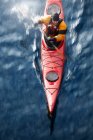 Aerial view of kayaker in water — Stock Photo