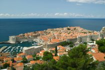 Dubrovnik old town and marina — Stock Photo