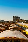 School bus depot, Coney Island, Nueva York, EE.UU. - foto de stock