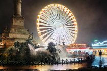 Ferris wheel at night, Bordeaux, France — Stock Photo