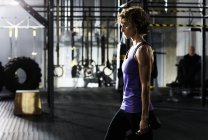 Woman in a gym — Stock Photo