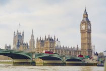 View of the Westminster Bridge and the Houses of Parliament, London, UK — Stock Photo