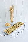 Asparagus quiche and accompaniments — Stock Photo