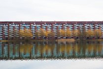Observing view of Apartments on river waterfront, Copenhagen, Denmark — Stock Photo