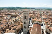 Luftaufnahme des Glockenturms von Santa Maria del Fiore, Florenz, Italien — Stockfoto