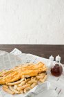 Close-up view of fish and chips dish — Stock Photo