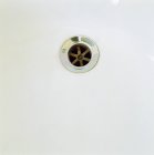 Plug hole in bathtub — Stock Photo
