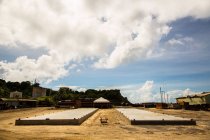 Foundations laid at construction site — Stock Photo
