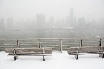 New York City skyline in winter — Stock Photo
