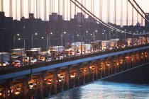 Moving traffic on George Washington Bridge — Stock Photo