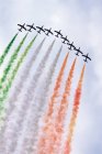 Italian airforce flying in formation — Stock Photo