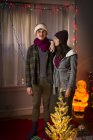 Portrait of young couple at christmas — Stock Photo