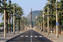 Distant view of Passeig de Colon, Barcelona, Spain — Stock Photo