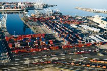 Aerial view of Shipping port, Los Angeles, California, USA — Stock Photo