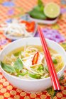 Noodle soup with sprouts — Stock Photo