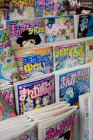 A row of japanese cartoon magazines — Stock Photo