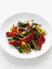 Plate of grilled peppers — Stock Photo