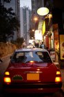 Taxi in wan chi district, hong kong, china — Stock Photo