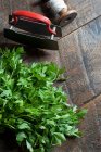 Fresh parsley and herb cutter — Stock Photo