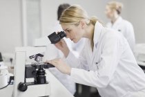 Wissenschaftler arbeitet im Labor für Pathologie — Stockfoto