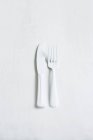 Forchetta e coltello in plastica — Foto stock