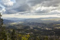 Vista aerea di un bellissimo paesaggio con alberi verdi e colline a Sion, Utah, USA — Foto stock