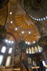 Low angle view of ceiling of Aya Sofya, Istanbul, Turkey — Stock Photo