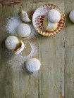 Top view of Cookies with icing sugar on table — Stock Photo