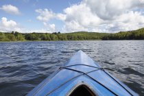 Canoe bow on lake — Stock Photo