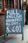 Повний англійський сніданок знак — стокове фото