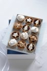 Christmas tarts in box — Stock Photo