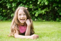 Portrait of girl laughing — Stock Photo