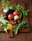 Selección de verduras frescas - foto de stock