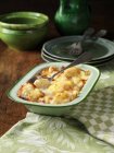 Cauliflower cheese in metal dish — Stock Photo