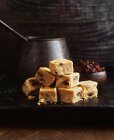 Stack of home-made fudge, close-up — Stock Photo